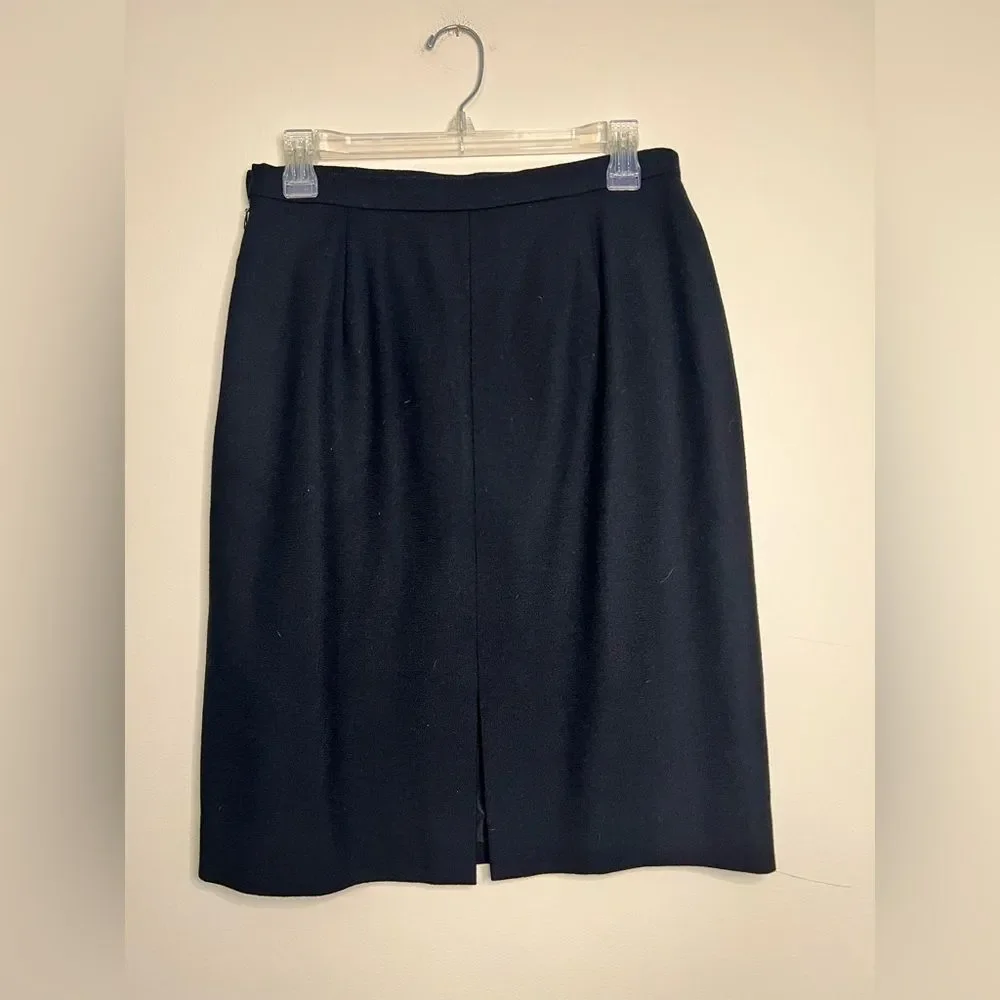 Jones New York Women’s Vintage Black 100% Worsted Wool A-Line Skirt, Size 10‎